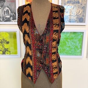 🧵 Vintage 90s Southwest / Aztec Pattern Beaded Vest